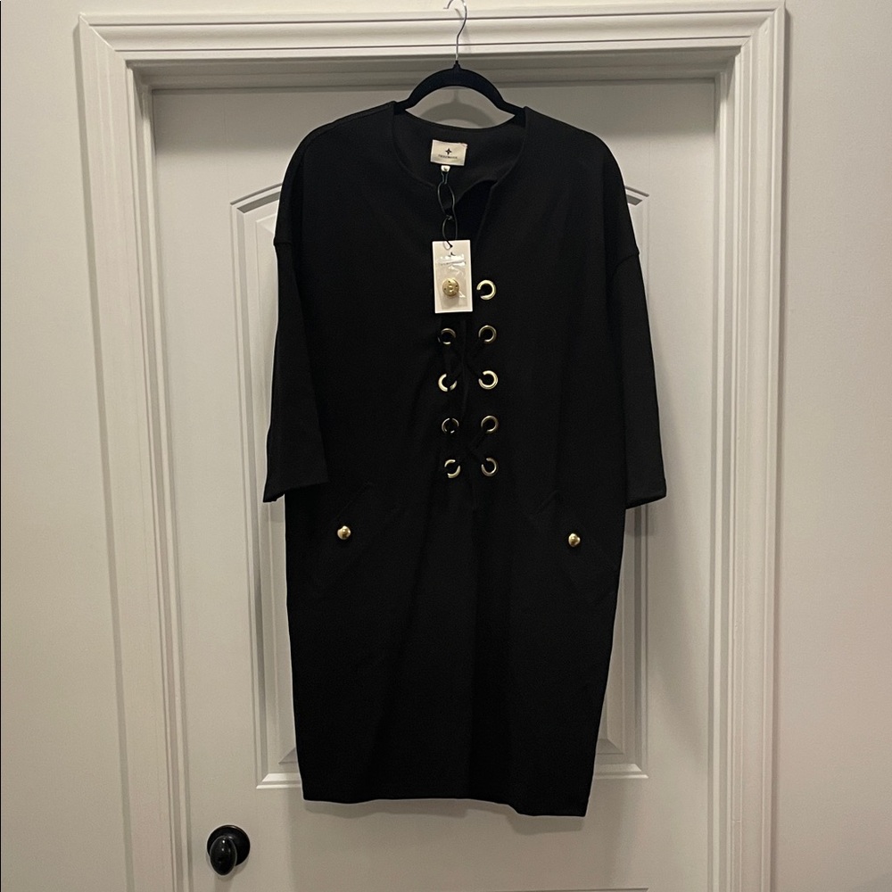NWT Tuckernuck Black Dress with Gold Accents